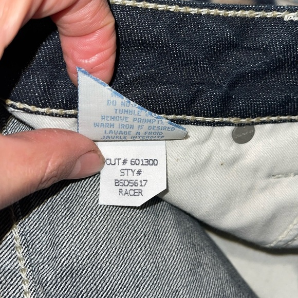 Mens Robins Jeans Racer Zipper Leather Flap Pocket Wings size 42 - Picture 12 of 12